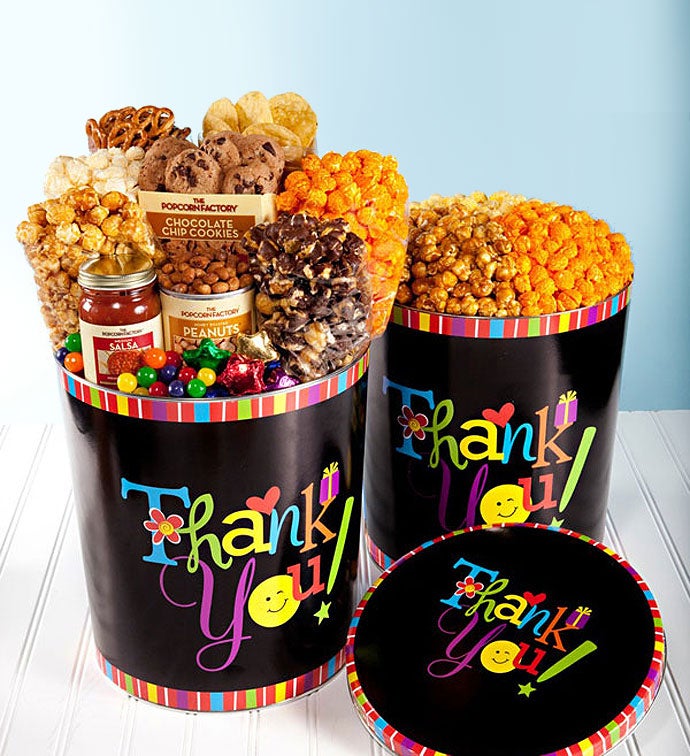 Thank You Wishes Design Popcorn & Snack Tins